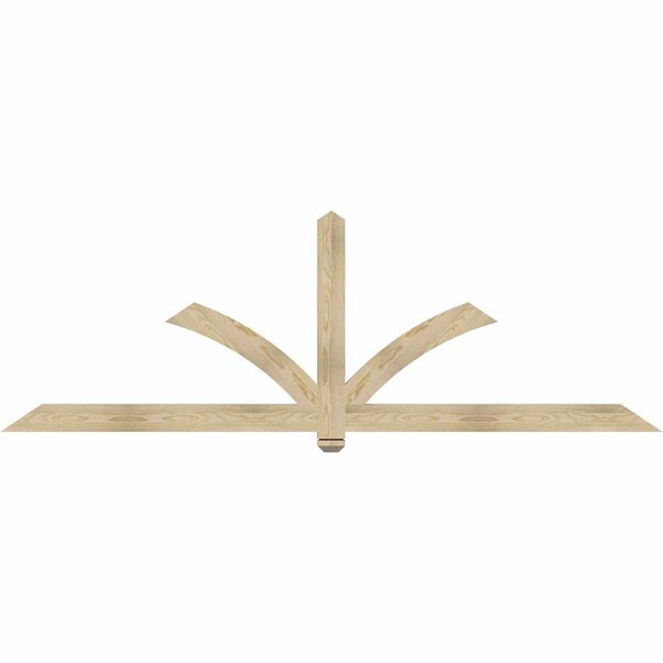 Ekena Millwork Redmond Rough Sawn Timber Gable Bracket, Douglas Fir, 96"W x 32"H x 2"D x 4"F, 8/12 Pitch GBW096X32X0204RED00RDF - main